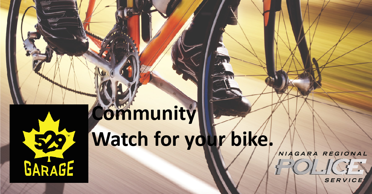 Have you heard about #529Garage? It's like community watch for your bike! With 529 Garage you can: - Register your bike - Report it missing - Verify a bike you’re buying wasn’t stolen - Help people get their bikes back Learn more: niagarapolice.ca/en/community/5…