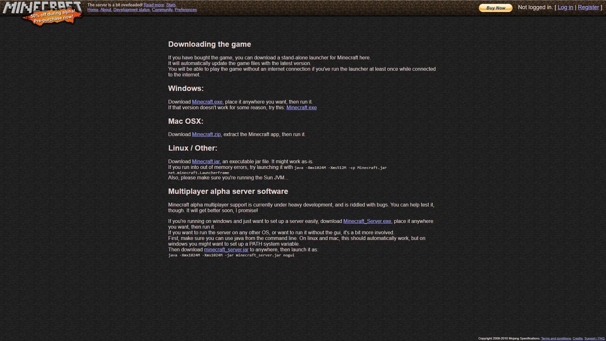 OldMinecraftPic's tweet photo. Minecraft download page in September 2010

#minecraft #oldminecraft https://t.co/pWLwzaGbo2