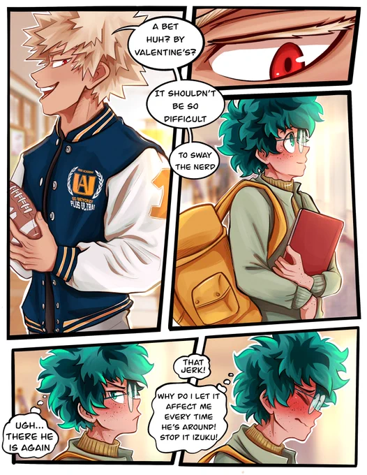 The bet📚🏈
Jock X Nerd!BKDK Valentine's comic (2/3) 😈👀 

Spicy part 3 already up on p*tre0n! #BKDK 
🔽🔽 