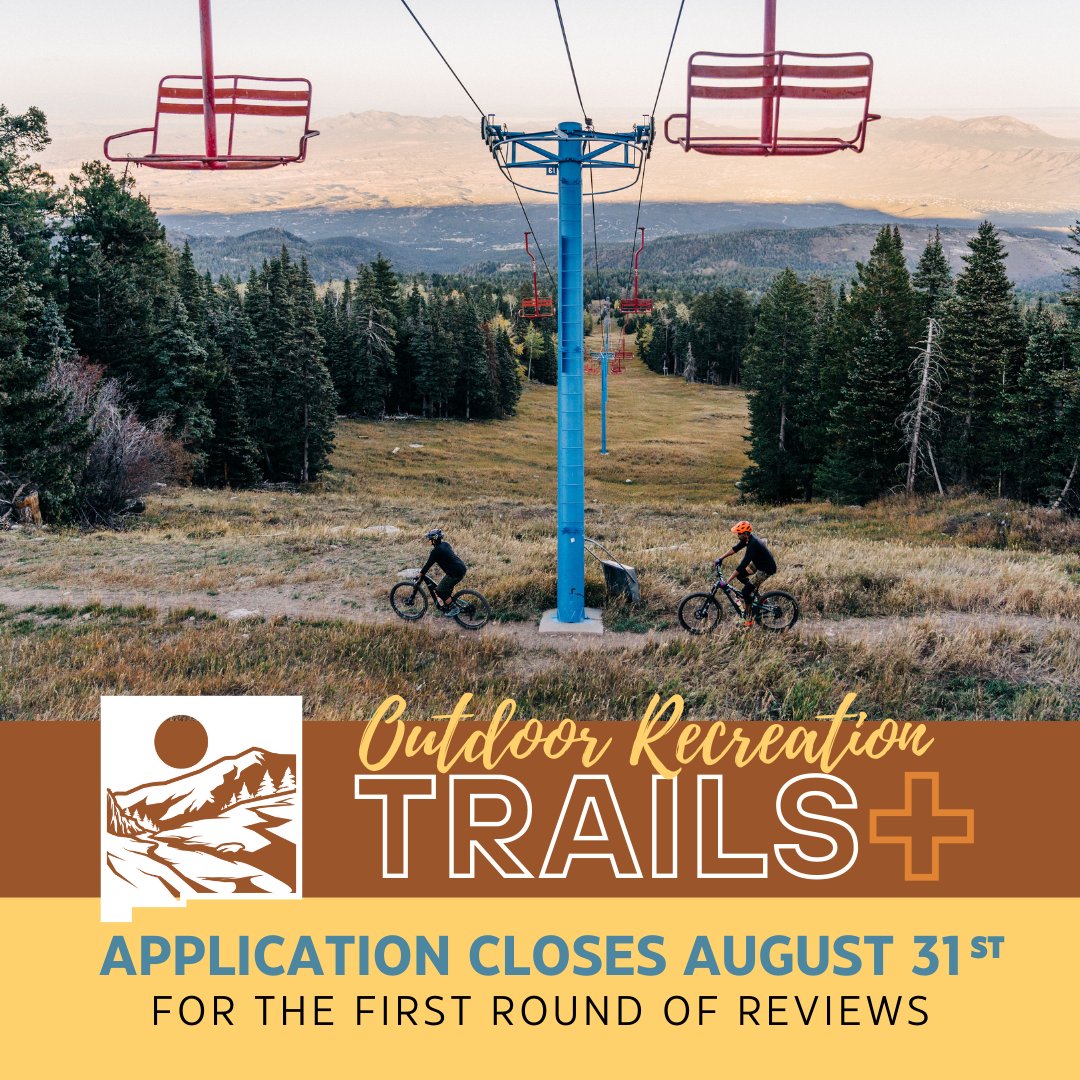 NMoutdoorrec's tweet photo. The New Mexico Outdoor Recreation Division's #OutdoorRec Trails+ Grant application closes on August 31st for round one of application reviews.
Is your outdoor rec project next?! Apply today!
Links in bio.
#TrailsPlus #OutdoorAccess #OutdoorIndustry #OutdoorGrant #NewMexico https://t.co/rg7c253O3G