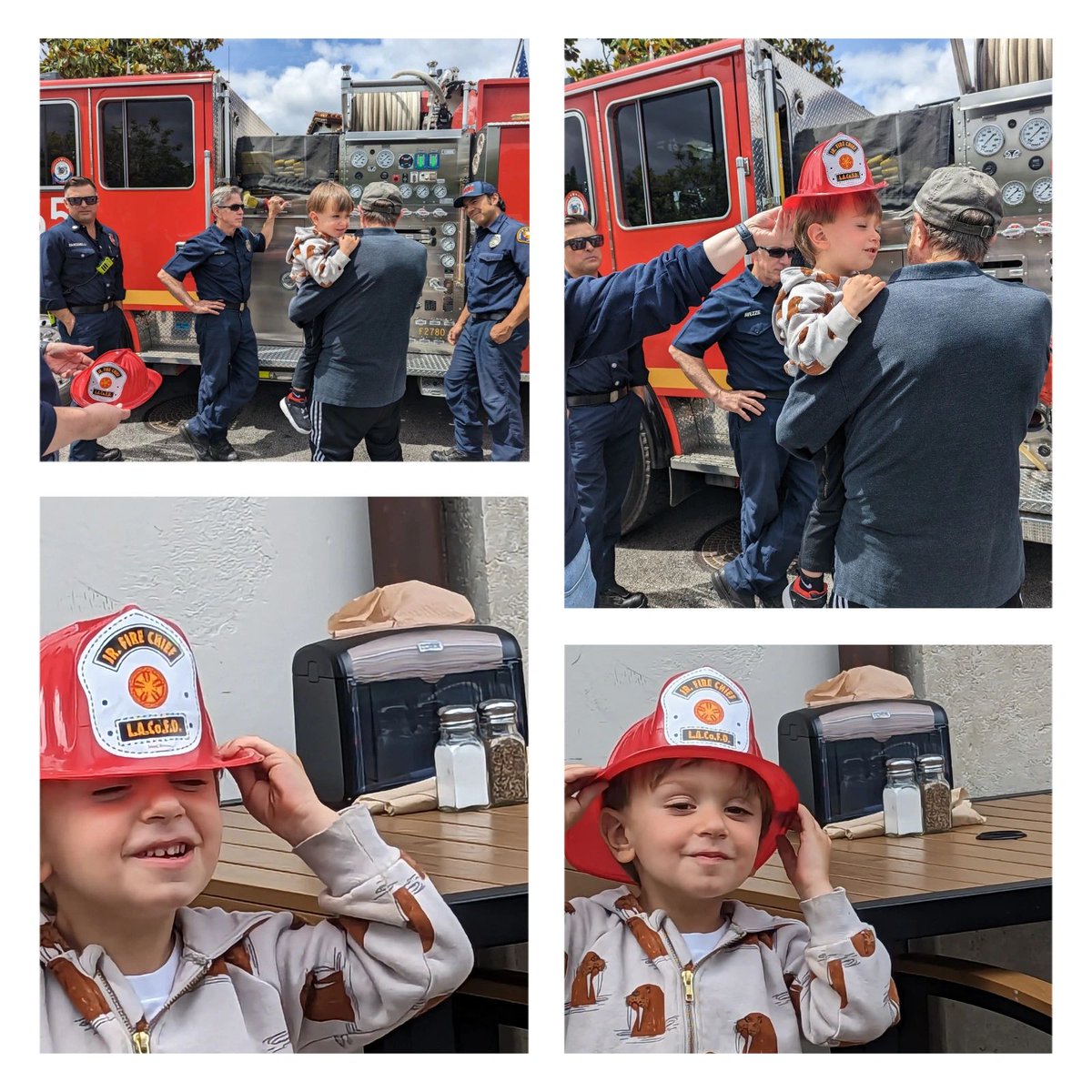 ReneeCARealtor's tweet photo. Thanks to all the firefighters out there for protecting our homes! We recently had a run-in with the LA County Fire Department and my grandson loved it. #LAFireDepartment #ReneeSerkinLeshner #ColdwellBankerRealtor #Realtor #CalabasasRealEstate #Calabasas https://t.co/UN363VorS7