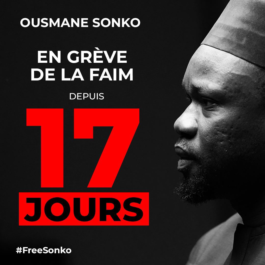 elmaalignjaay's tweet photo. L’heure est grave!

« De la diète du citoyen Ousmane SONKO.

Le président ousmane Sonko arrêté le vendredi 28 juillet 2023,est à son 17 ème jour d’abstention volontaire de toute alimentation et 5ème  jour de refus de tout soin médical, mettant l’Etat du Sénégal face à ses responsabilités.

Son état se détériore de plus en plus et c’est d’autant plus préoccupant qu’il avait été envisagé de le sortir de l’hôpital la journée du lundi 14 Août, alors que cliniquement il était plus mal portant que lorsqu’il a fallu organiser sa prise en charge par un hôpital de la place.

Le plus inquiétant est le détournement de procédure qui a permis de criminaliser un dossier Correctionnel l’usage de qualifications abusives qui ôte toute sécurité juridique aux citoyens qui peuvent être victimes de cette pratique.

La raison a déserté les esprits, la loyauté, les plumes d’hommes de lois. Les cœurs se sont endurcis et des hommes se prennent et se comportent comme des dieux , oubliant la précarité de tout pouvoir et de toute âme qui vit.

Il est temps de se ressaisir, de décrisper cette situation qui détruit un peuple qui ne le mérite pas. Une situation qui décrédibilise les institutions, cultivent et entretient la haine et le ressentiment.

La prison utilisée comme arme en politique, est une arme non conventionnelle qui fausse le jeu démocratique.

Sortir le président ousmane Sonko de l’hôpital dans l‘état où je l’ai laissé le 14 Août, c’est endosser la responsabilité d’une non assistance de personne en danger .

Sa détention est perçue comme une injustice et une gangrène dans le système qui achève la mise à mort de l’Etat de droit et de l’Etat démocratique.

Le président Ousmane Sonko est un détenu politique de l’Etat du Sénégal.
Sa libération immédiate devrait être une exigence de la communauté internationale qui est garante du respect par les États signataires du Pacte, de leurs obligations internationales.

Tous les détenus politiques au Sénégal doivent être libérés. C’est une exigence sociale. Des innocents emplissent les prisons pour des raisons politiques. Les cabinets des juges d’instructions explosent et manquent de tout en ce mois d’Aout sauf de formulaires de mandats de dépôt. Il est temps de se ressaisir.»

Me Cire Clédor ly membre du collectif 
De La Défense du Président SONKO

@SonkoOfficiel @ilariallegro @aliounetine16 @SeydiGassama @Nath_Yamb @KemiSeba1 @hrw @MaryLawlorhrds @UN_HRC @hrw_ar @CNCDH @InfoCsdm @DroitwichCops @GoitaAssimi @SecBlinken @antonioguterres @vonderleyen