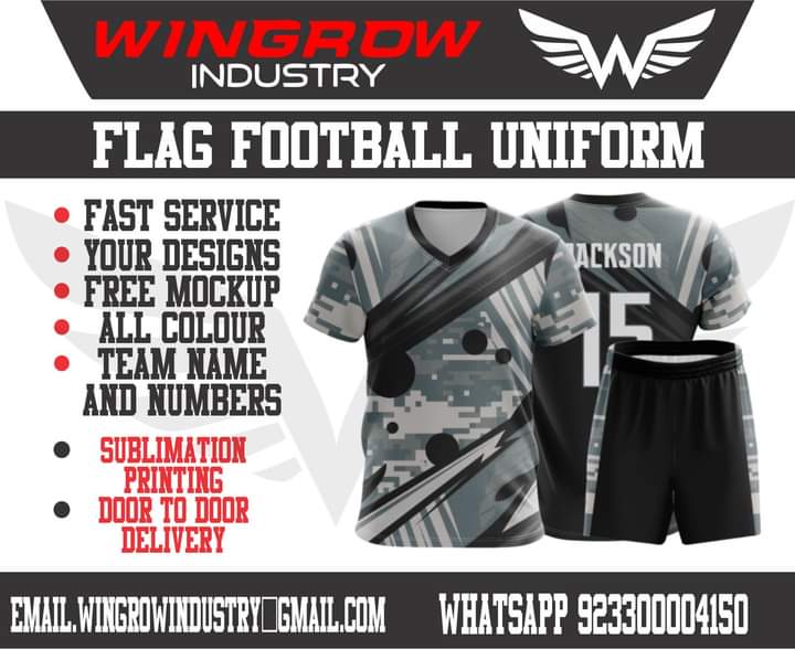 WingrowIndustry's tweet photo. Your players are wearing the uniforms necessary to perform at their highest level on the field.
Name brands, superior quality, large selection, and fast delivery
For FREE uniform designs inbox us 
free mockups within 30 Minutes 
Please let us know if you have to ask any question https://t.co/dWaorfD1SM