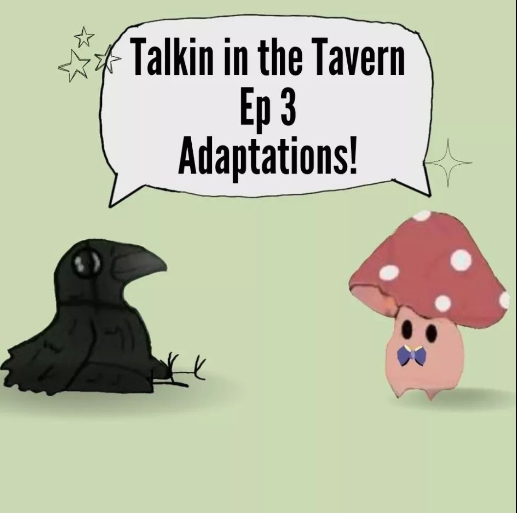 A new notice has appeared. Hearth and Tome Tavern is open for business with their new epsiode Talkin in the Tavern out now!
This episode sees our hosts talk all things #bookadaptations

ART BY @cosycrow aka Eve Handyside.