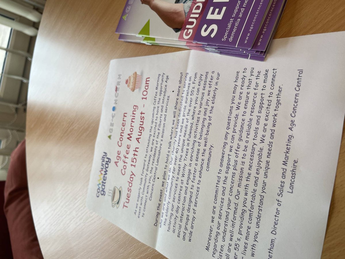 We're at The Filberts with Community Gateway Association Community Gateway Association for an Age Concern Central Lancashire Coffee Morning ☕️ 

Tea, biscuits, and information on the services we have on offer. What more could you want?