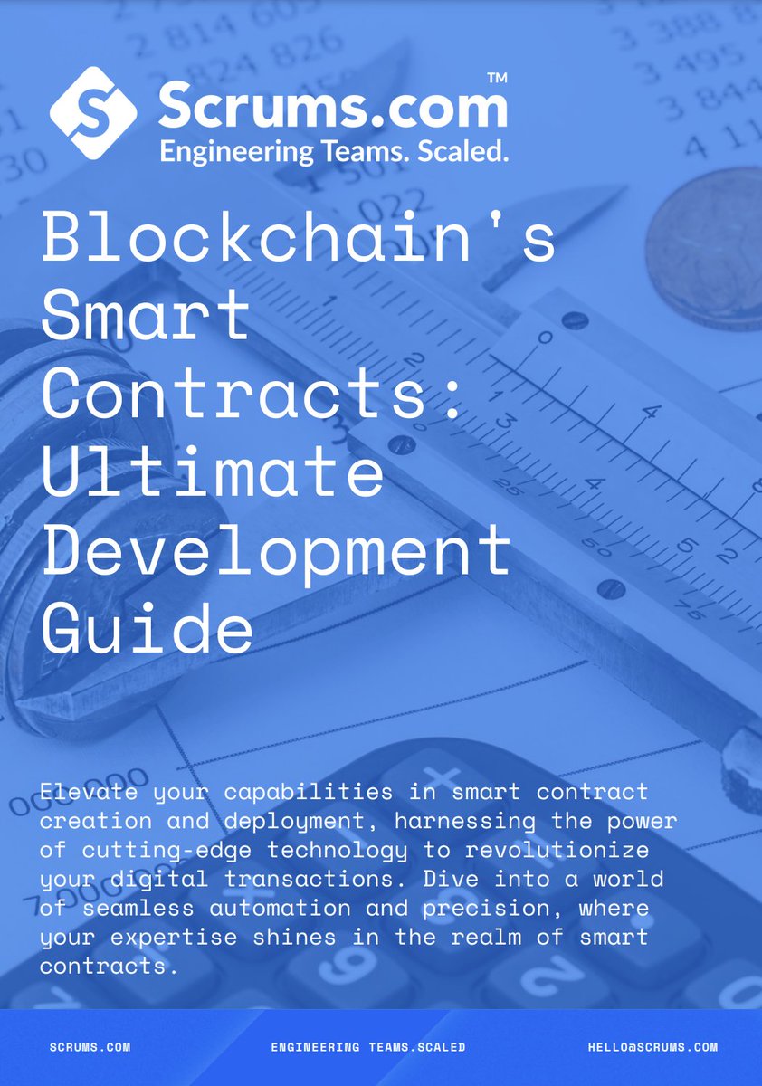 Scrums_com's tweet image. ⛓️ Dive into the Ultimate Guide that demystifies smart contract development. Elevate your skills with insights and hands-on expertise. Explore more at scrums.com/guides/blockch…
#Blockchain #SmartContracts #DevelopmentGuide