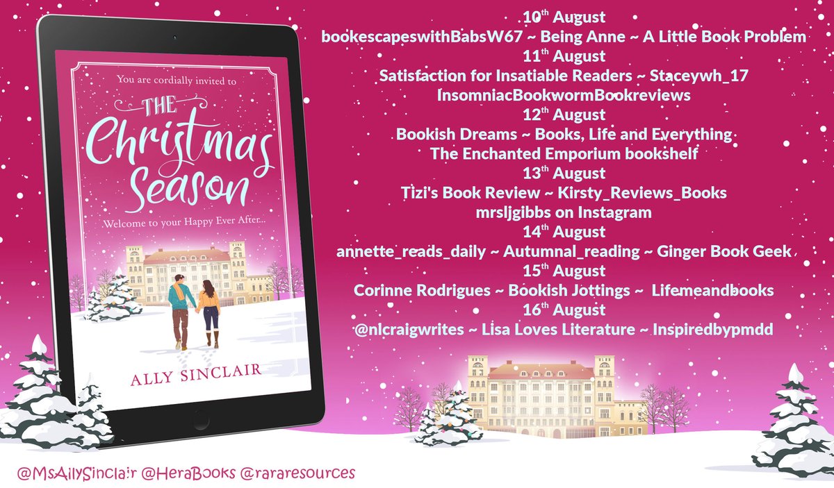 <a href="/MsAllySinclair/">Ally Sinclair</a>'s #TheChristmasSeason published by <a href="/HeraBooks/">Hera Books</a> is pure enchantment. Read the <a href="/BookishJottings/">Julie</a> review here: bookishjottings.com/2023/08/15/the… <a href="/rararesources/">Rach RandomResources</a> #Romance #WomensFiction