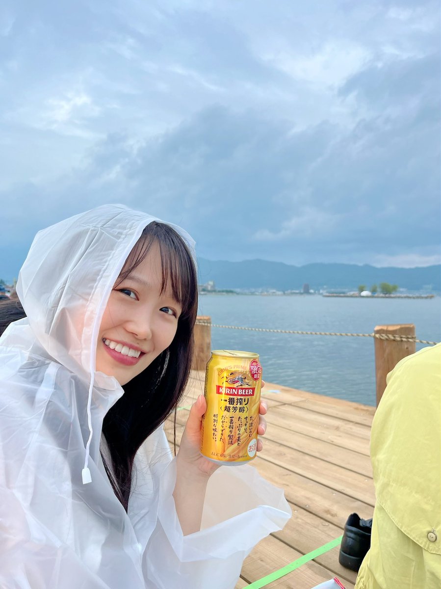 諏訪湖花火待ち🎆準備万端〜