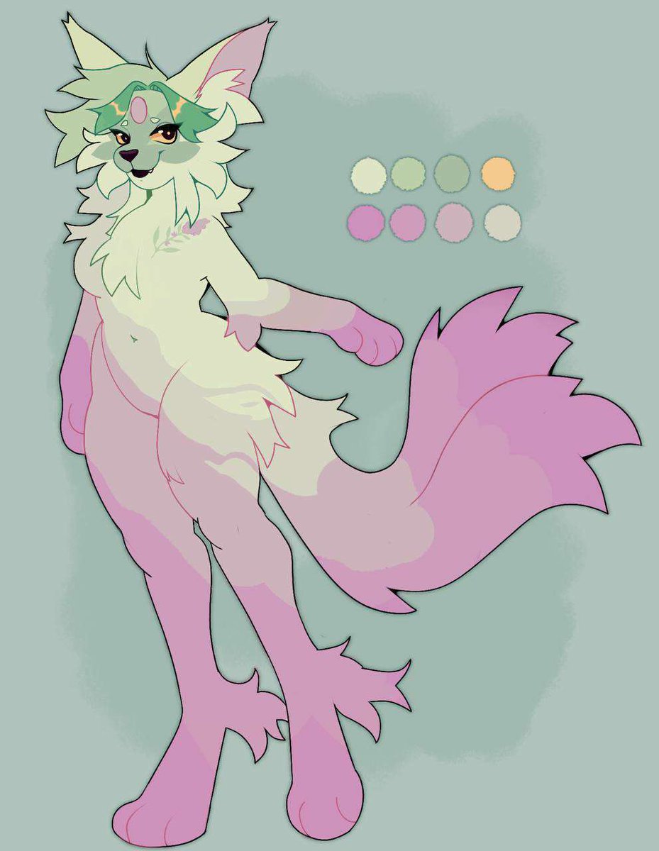 faeyote's tweet image. New Pokesona drop ! She's a sprigatito Espeon