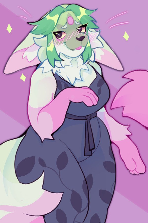 faeyote's tweet image. New Pokesona drop ! She's a sprigatito Espeon