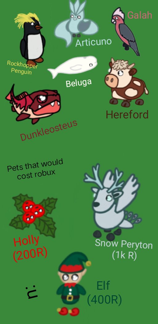 IdeasDeAdoptMe's tweet photo. Well, I had to make a Christmas concept, so here it is :u.
I hope you like it, I accept any kind of comments :y
|I Did It For Fun|
(AdoptMeFanMade)
(my apologies if it's shabby v:I )
@playadoptme
#adoptme #adoptmeconcept #adoptmetrade #adoptmeart #adoptmepets https://t.co/vga4aGA3Zf