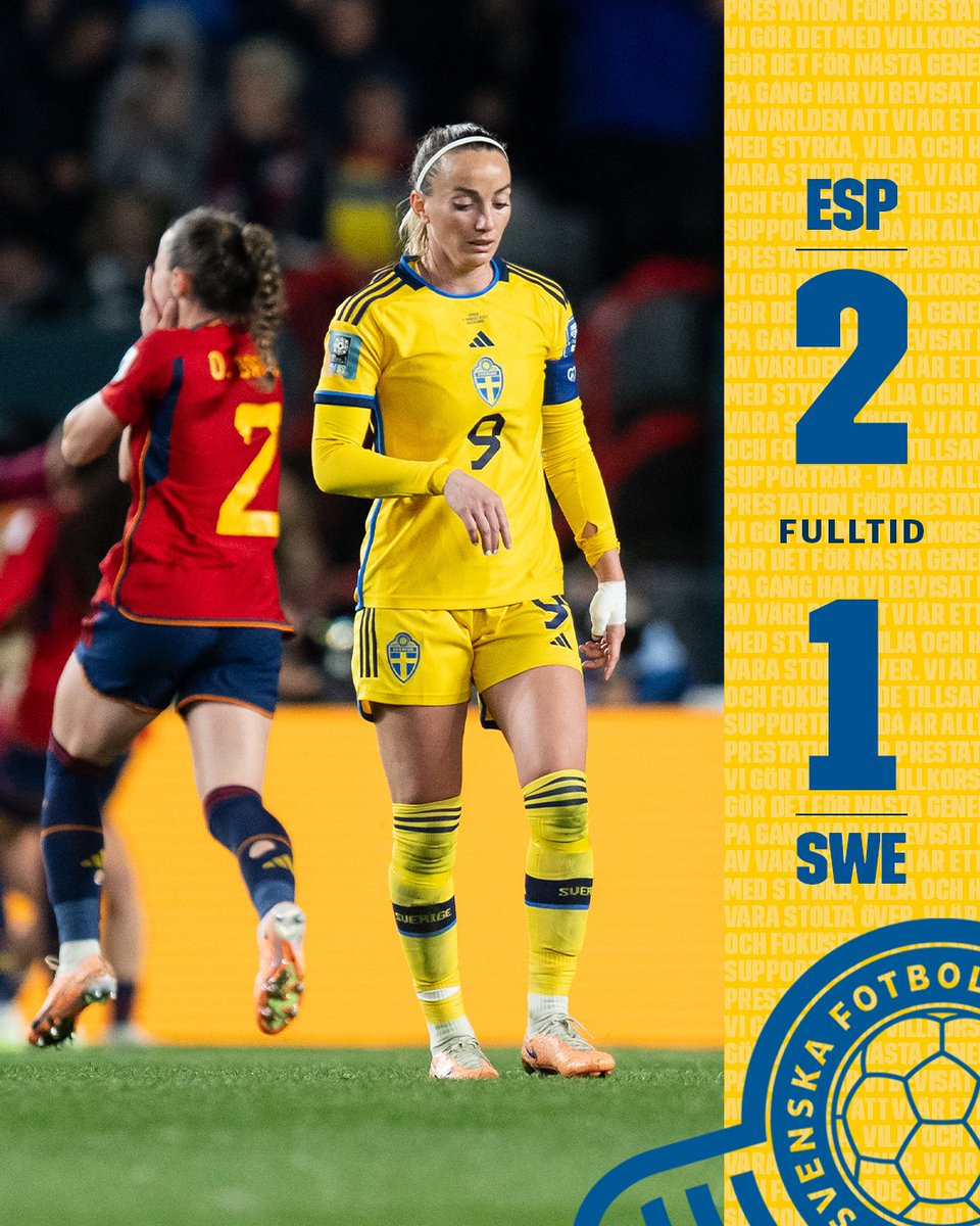 svenskfotboll's tweet photo. 💔

#ESP 2-1 #SWE | #FIFAWWC https://t.co/L2z8UInRcV