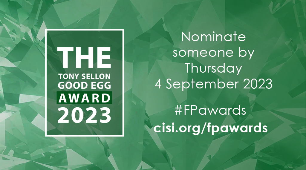 CISI's tweet photo. Know a 'good egg' who has made a substantial contribution to the financial planning profession? Nominate them today: https://t.co/2Sr2SUi8SC
#FPawards https://t.co/yHUuGdXPjg