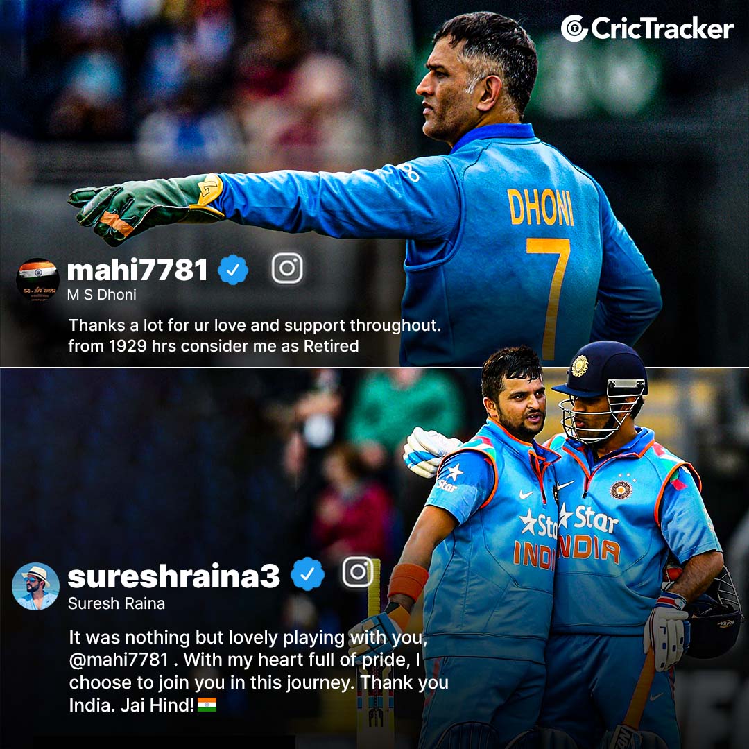 Cricketracker's tweet photo. This bond 💛, This friendship 🤌

#OnThisDay in 2020, two stalwarts of Indian cricket announced their retirement. https://t.co/81TC10WRSy