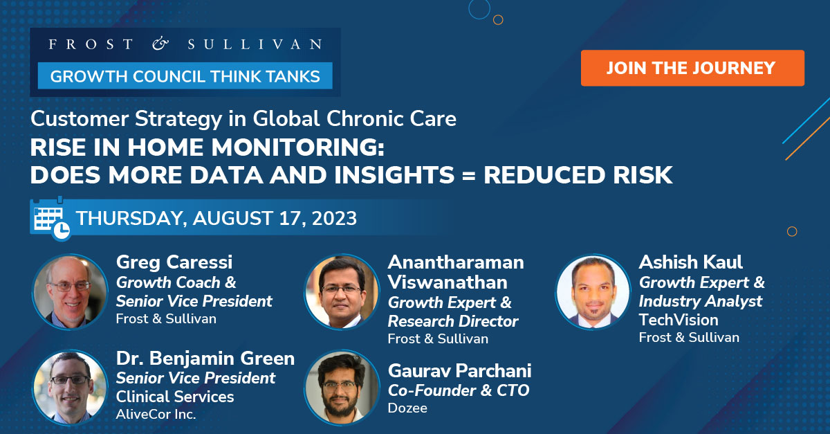 FrostSullivanIN's tweet image. Get ready for a #ThinkTank on &apos;Rise in #HomeMonitoring: Does More #DataandInsights = Reduced Risk&apos;. 

CLICK: hubs.la/Q01-vXCV0

Learn:
- Innovative ways home monitoring prevents potential health issues.
- Future #growthopportunities in #chroniccare risk reduction.
&amp;amp; more.