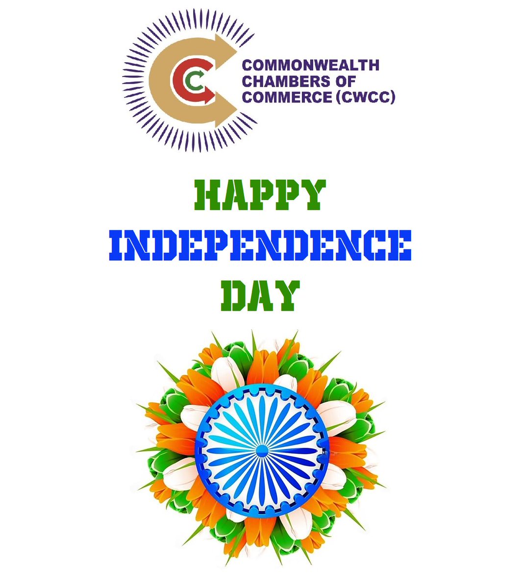 Officials &amp; Members of <a href="/TheCWCC/">Commonwealth Chambers of Commerce (CWCC)</a> wish a very 𝗛𝗮𝗽𝗽𝘆 𝗜𝗻𝗱𝗲𝗽𝗲𝗻𝗱𝗲𝗻𝗰𝗲 𝗗𝗮𝘆 to fellow Citizens and Friends of 𝕴𝖓𝖉𝖎𝖆!! ✨💖🇮🇳💖✨

#india #indianindependenceday #Commonwealth