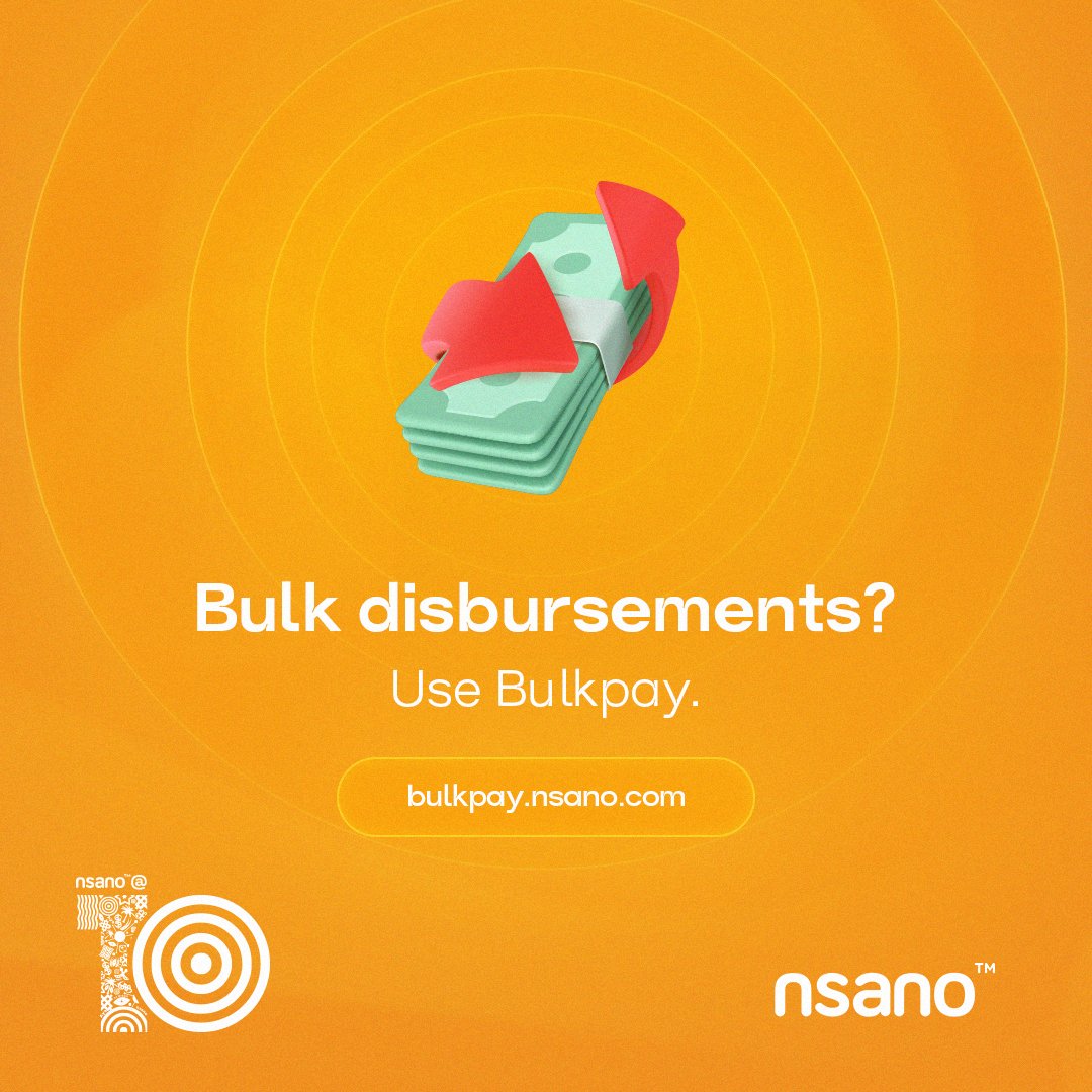 nsanoafrica's tweet photo. Curious about how Bulkpay can improve your bulk payment processes? Dive into our latest blog article https://t.co/xPwBsBUN3i for all the details. Click the link in our bio to learn more. #Bulkpay #BulkPayments #MassPayouts #EffortlessPayments https://t.co/HiPmJAm8dl