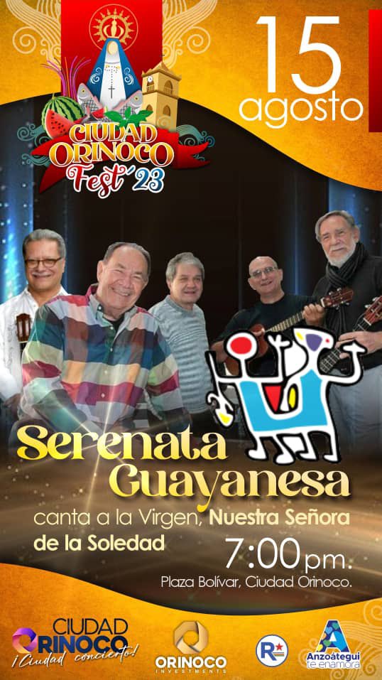 Y hoy quien pueda acompañarnos en Ciudad Orinoco (Soledad) a partir de las 7 pm estaremos cantándole a nuestra señora de la Soledad