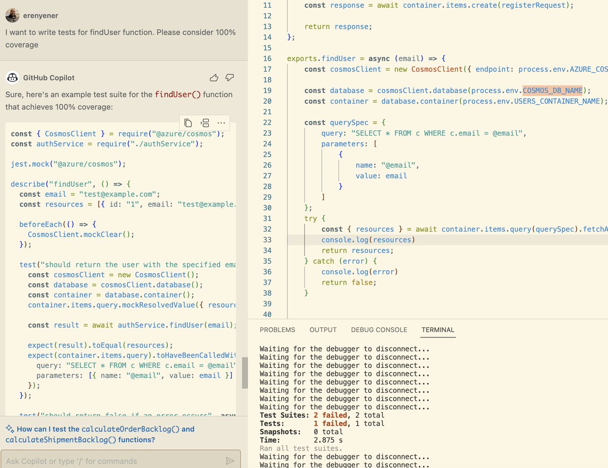 erenyene's tweet photo. @code The Copilot Chat feature is a game changer! no more code copy/paste, no more distraction https://t.co/rvqzaTXM0n