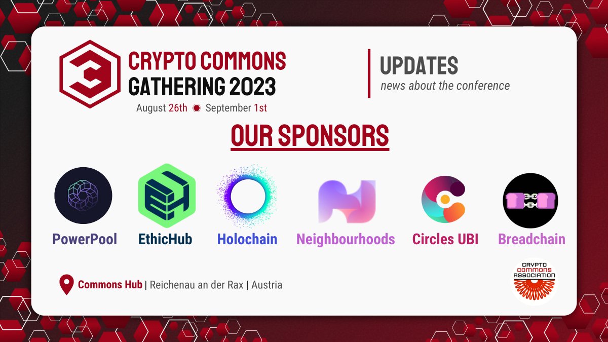 crypto4commons's tweet photo. So grateful to announce our sponsors! Thank you all for making this possible again, CCG reaches 3rd edition! @breadchain_ @CirclesUBI @Neighbour_hoods @Holochain @EthicHub @powerpoolcvp 

Go through the tweets to find out more about the topics of each day and the sponsors ⬇️ https://t.co/dt0osRfvW7
