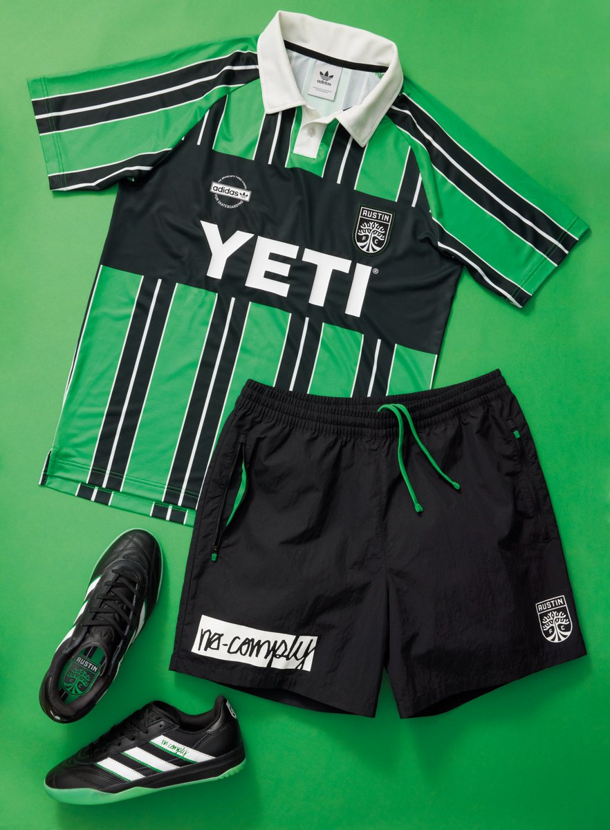 🛹x⚽️ Branching out and strengthening the club’s roots in local sub-communities, adidas Skateboarding has revealed a brand new No Comply x #austinfc footwear and apparel collection, featuring a dual-branded Copa Premier. Full details & more images here: soccerbible.com/performance/fo…