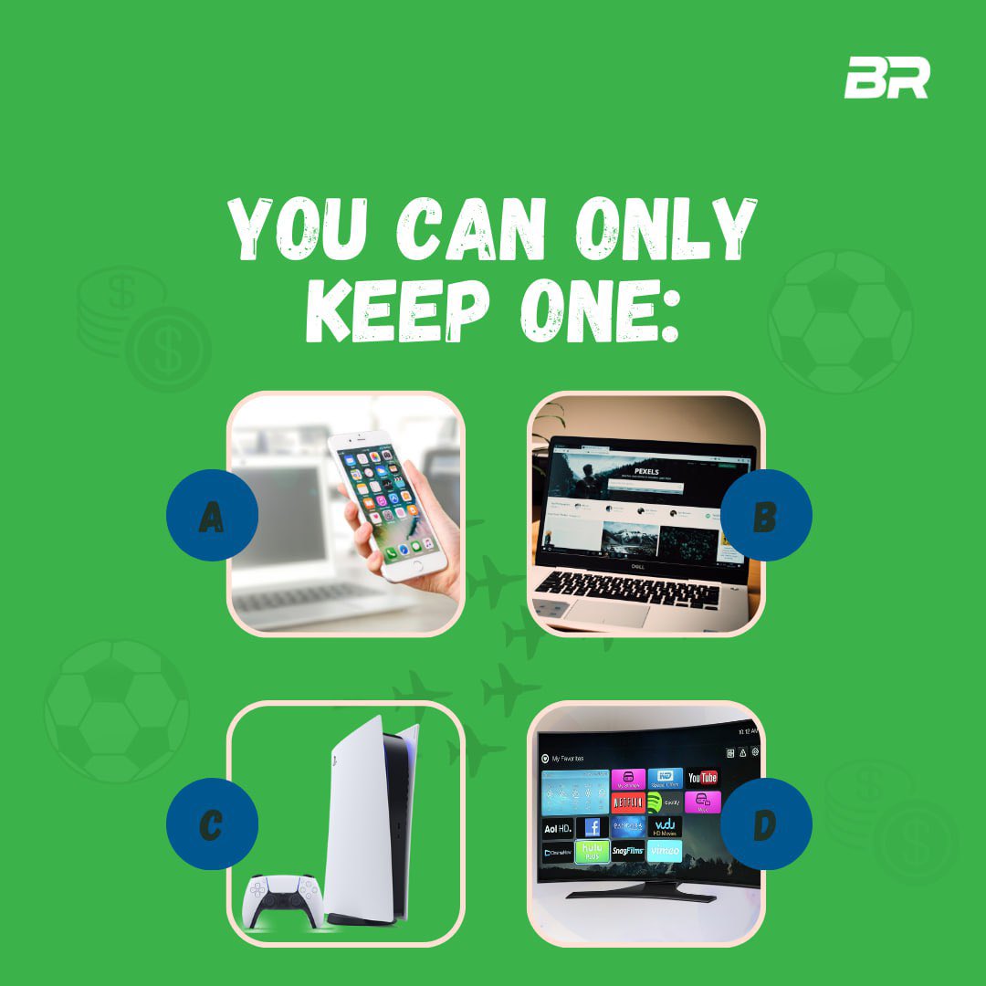 BillyronksLtd's tweet photo. if you were given the chance to select just one among the items listed 
which one would you keep?

#riddletimewithbr #Telecoms #brcares #BillyRonks #LifeChoices #15august2023 #BBNaijaAllStars https://t.co/I8r970NKAr