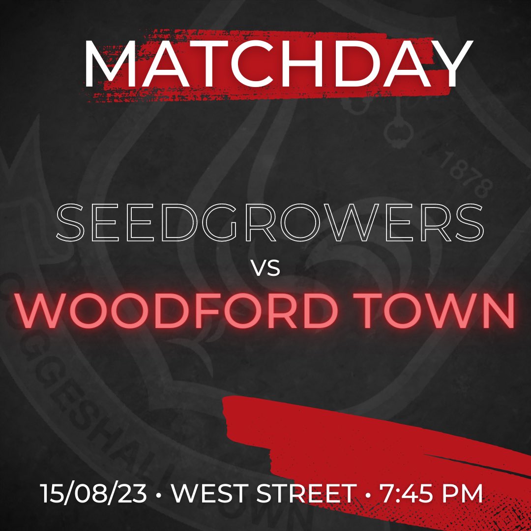 CoggeshallTown's tweet photo. MATCHDAY
🆚 @woodfordtownfc
🏟️ West Street, Coggeshall
🕥 7:45pm kick-off
The #SeedGrowers are back at home after a run of away fixtures - come along and support the boys as we host the Woods 🏡
#COGWFD https://t.co/8dH6iKEwlC