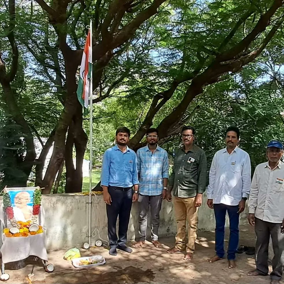 A #Group where #WeAllPretend to be #Employees at #DistrictPublicHealthEngineeringOfficer & #AllWeAre Hosted #IndianNationalFlag & #Sung #JanaGanaMana #IndianNationalAnthem on the #GreatIndianOccasion of #FlagaHoistingCeremony to Celebrate the #77thIndependenceDay on #15thAug2023