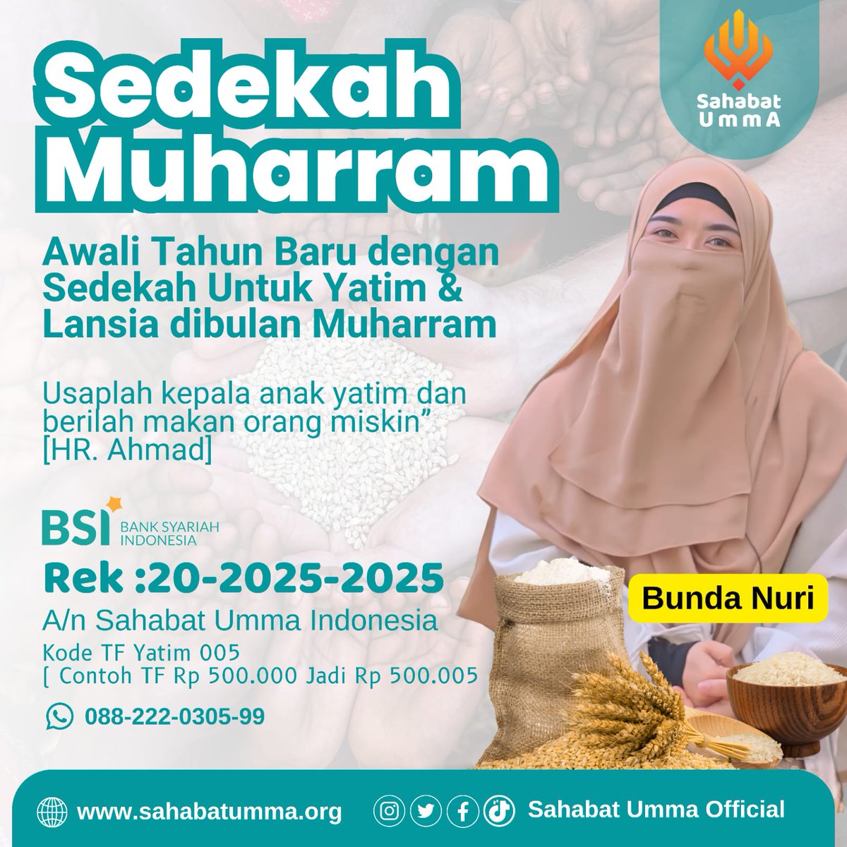 steven indra wibowo (@stevenindraw) on Twitter photo Muharram Segera berakhir...
Bagi yang memiliki kelapangan Rezeki, silahkan ikut berbagi bersama Bunda Nuri, untuk Lansia,Yatim dan Dhuafa.
<a href="/Sahabat_umma/">Sahabat Umma Official</a> Muharram Segera berakhir...
Bagi yang memiliki kelapangan Rezeki, silahkan ikut berbagi bersama Bunda Nuri, untuk Lansia,Yatim dan Dhuafa.
<a href="/Sahabat_umma/">Sahabat Umma Official</a>