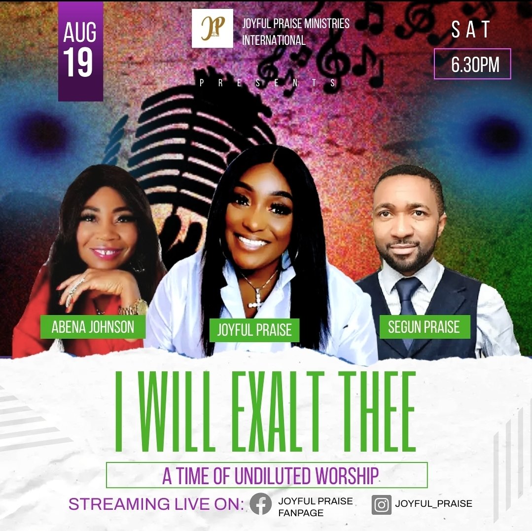 I will bless the Lord at all times, his praise shall continually be in my mouth.  Please join us this Saturday at 6.30pm, for an awesome time of undiluted worship.  Kindly share with family and friends. #Jesusgirl #worship  #worshipexperience #worshippers #IWillExaltThee #gospel