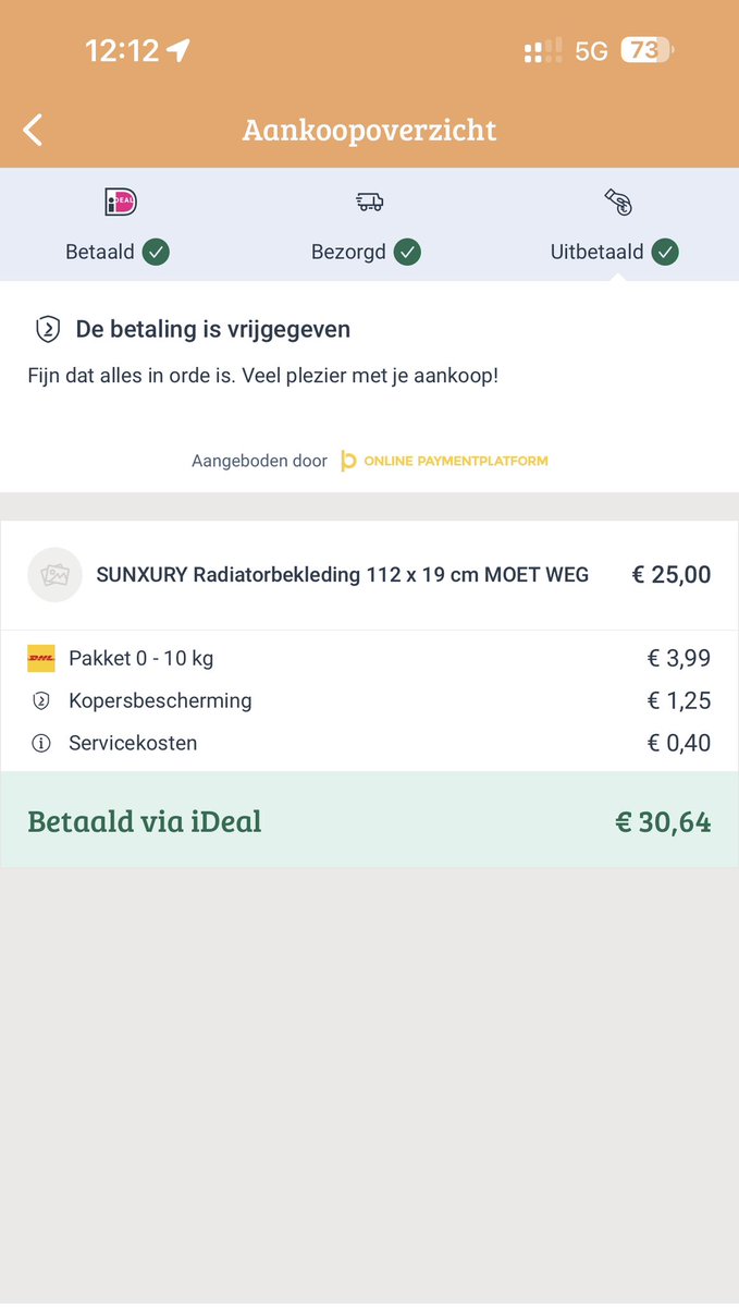 brasersworld's tweet photo. @Marktplaats lekker hoor. #kopersbescherming automatisch laten uitbetalen na 7 dagen. Een bevestigingsknop of een koppeling met de vervoeder is noodzakelijk. Geen product wel betalen. Klantenservice verwijst me naar de politie. Lekker bezig #marktplaats. https://t.co/4JdwUMBppa