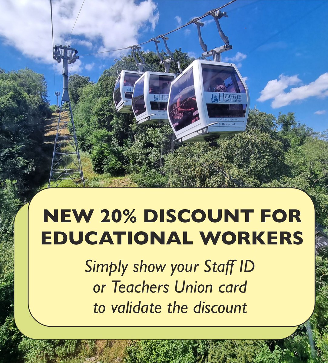 New offer! 20% discount for those who work in the Education sector! 

Click here for more information and to book: heightsofabraham.com/times-and-tick…