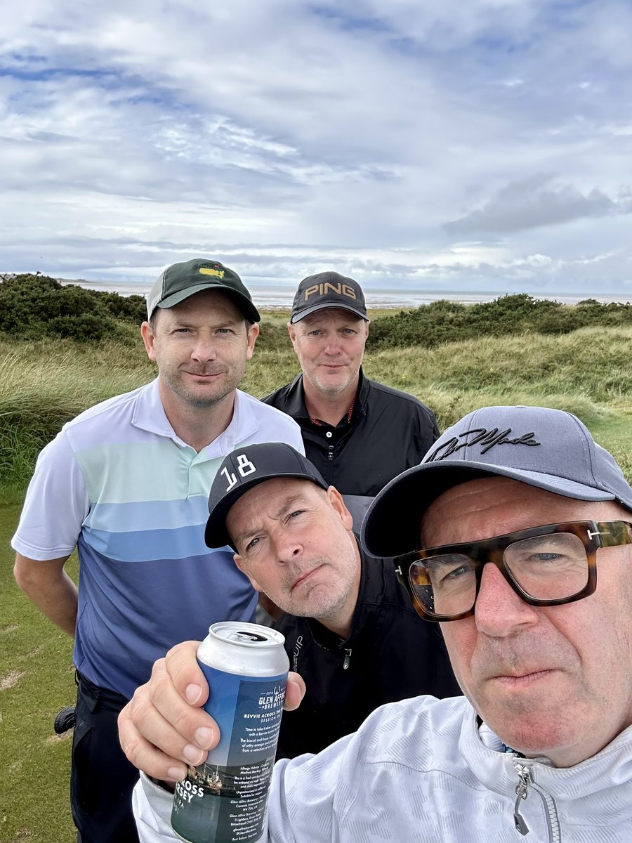What a treat to take friends to play <a href="/TheOpen/">The Open</a> routing <a href="/RLGCHoylake/">Royal Liverpool Golf Club</a> just a few weeks after the Championship.
Course was in exceptional condition.
In 30yrs playing Hoylake think that's the best it's ever been. 
Gusting winds &amp; heavy showers made it an even stiffer test than usual!