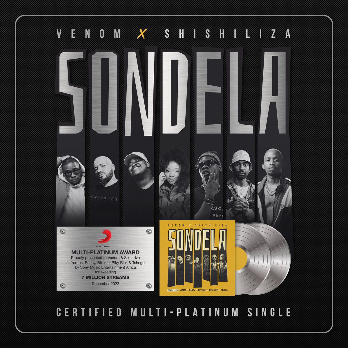 'Numbers don't lie, check the scoreboard' Sondela is now a certified Multiplatinum selling record 💿💿💿 Thank you for the love ❤️