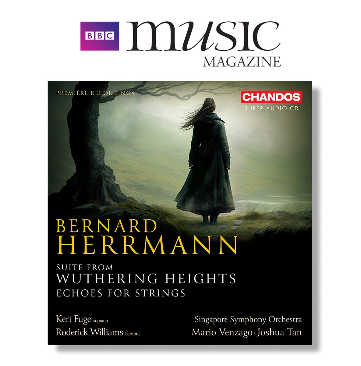 Recording of the Month in @MusicMagazine is Herrmann: Suite from Wuthering Heights🎉 ⭐⭐⭐⭐⭐ ‘...a radiant @KeriFuge and a towering @RGCWbaritone-we're immediately drawn into their intense love affair...The orchestra is just as much a character...' 🔗tinyurl.com/26aez55j