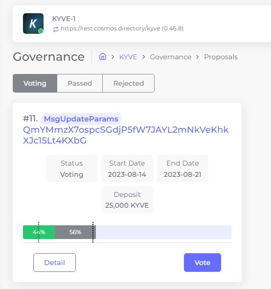 NodesLab's tweet image. @KYVENetwork August warm up continues  ⤵️

#11 /kyve.pool.v1beta1.MsgUpdateParams 

 Follow along with #NodesLab ✅

#KYVE #validators #mainnet