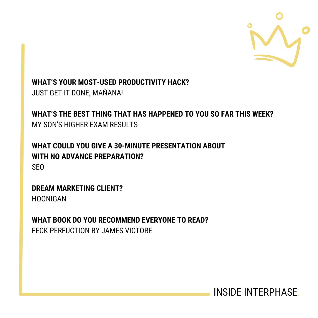 INSIDE INTERPHASE with Andy Taplin 👑

Ever wondered what makes me tick?

From (un-)forgettable concerts and quotable mantras to dream clients and book recommendations, it's a journey into the Andy Taplin universe.

#Interphase #InterphaseSocial #InterphaseDesign