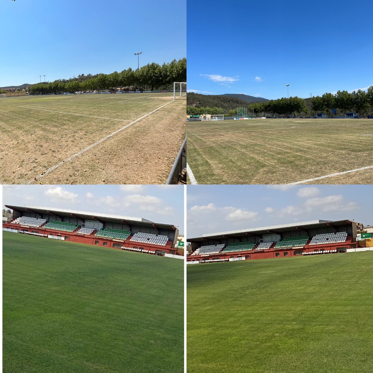 Les fotos de dalt son del camp de l’Agullana i les de sota les del camp del Peralada (a data d’avui). Estem en emergència per sequera tots dos pobles . Hi ha quelcom que se m’escapa .