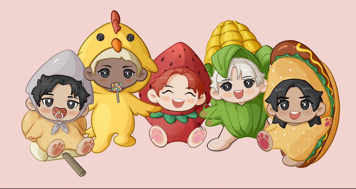 Caesar_0319's tweet photo. 宝宝！捏捏！🤏🥰🥰🥰🥰The baby series is complete! 
you can find wallpaper in the comment area
Chibi version of the group photo
@felipsuperior #SB19_Felip
@SB19Official  #SB19
@jah447798 #SB19_Justin
@stellajero_  #SB19_Stell
@imszmc  #SB19_Pablo 
@JoshCullen_s #SB19_JOSH https://t.co/96PzgbWhVm