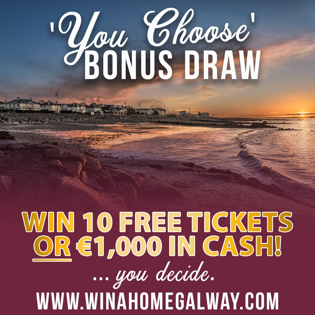 WinAHome_Galway's tweet photo. 𝐀𝐔𝐆𝐔𝐒𝐓 𝐁𝐎𝐍𝐔𝐒 𝐃𝐑𝐀𝐖 -  𝐂𝐇𝐎𝐎𝐒𝐄 𝐘𝐎𝐔𝐑 𝐏𝐑𝐈𝐙𝐄! 🤩
You could win a choice of 10 Free tickets for our @Galway_GAA  #WinAHomeGalway fundraiser or €1,000 cash! All you have to do is buy a ticket by Sunday, August 20th! Get yours at 📲https://t.co/ltVtzUMj3N https://t.co/XzzthrZNIt