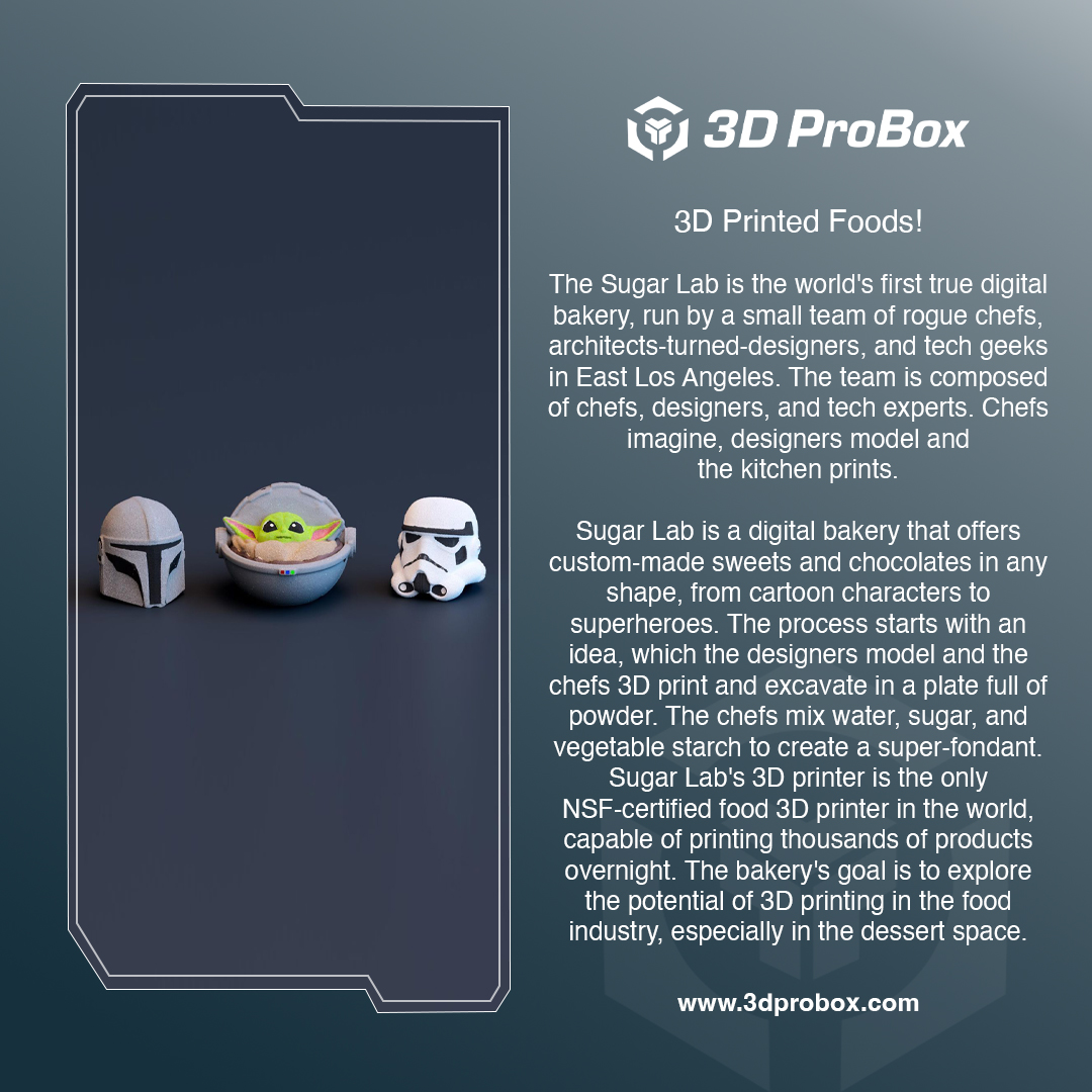 3DProBox's tweet photo. 3D Printed Foods!  @SugarLab3D https://t.co/BlPPyUlSqt