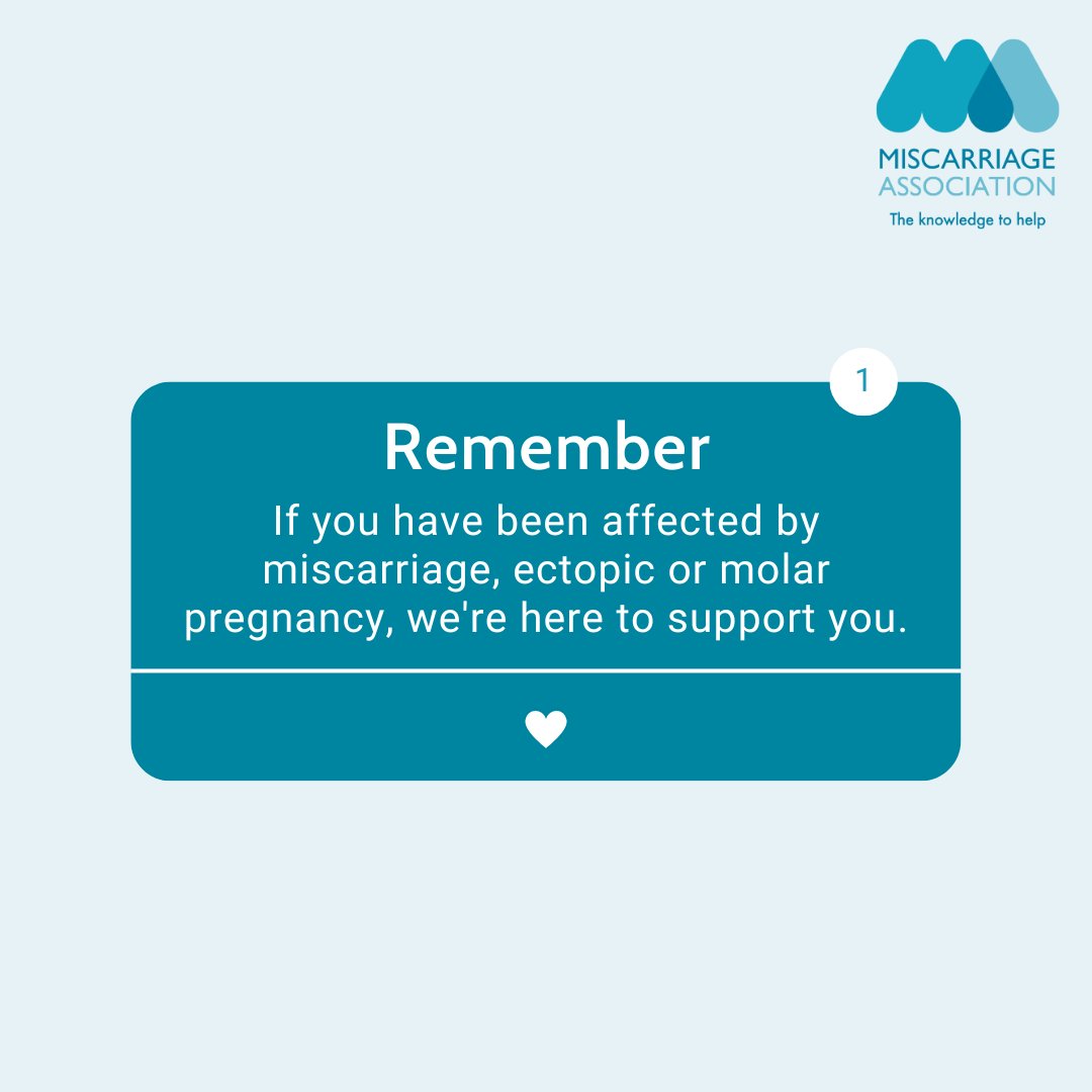 MiscarriageUK's tweet photo. If you've been affected by miscarriage, ectopic pregnancy or molar pregnancy, we are here to help you through. 

Our helpline staff are here to listen, and our website and resources provide information and support, whoever you are💙

https://t.co/NJIR0EOAys https://t.co/I5FO01sJad