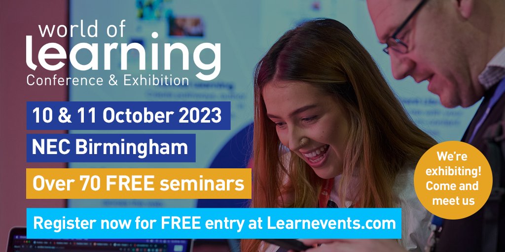 We're excited to be exhibiting at @Learn_EventsUK World of Learning this October. We'll be on stand C100, so please come and say hello, or register to attend if you haven't already! 👋 

#WorldOfLearning #HR