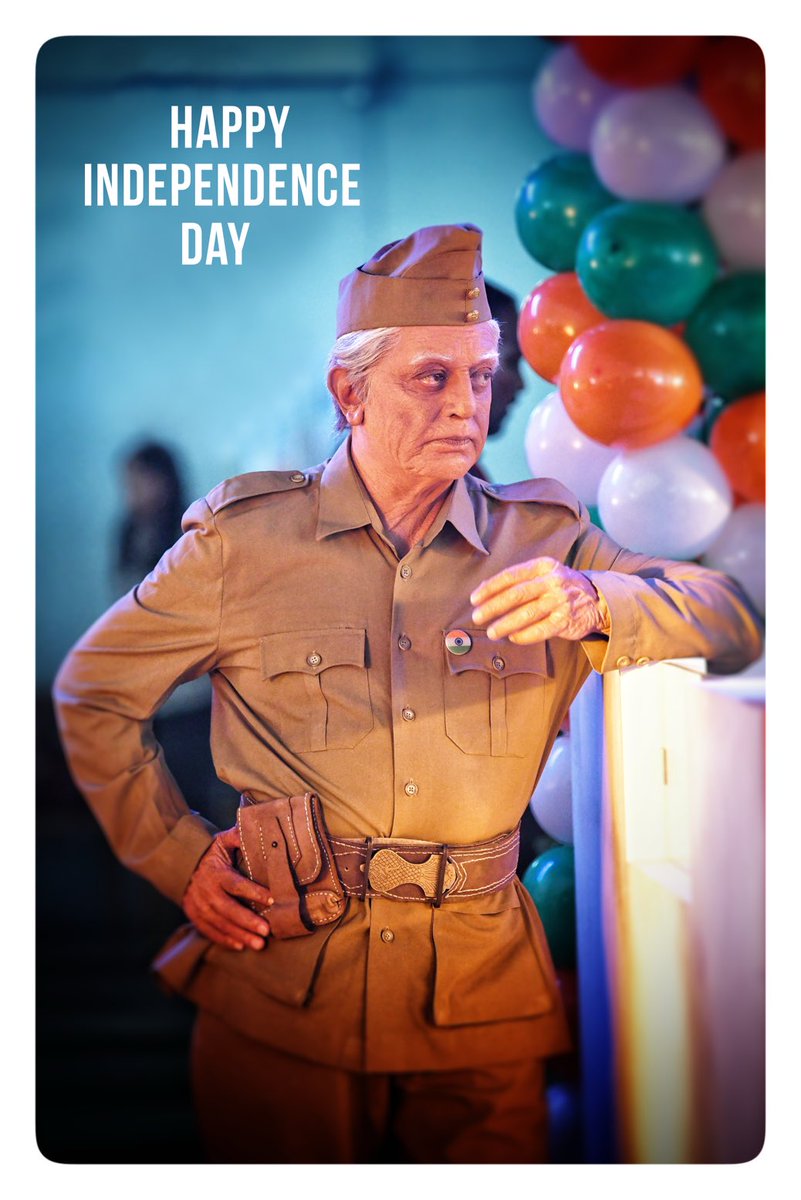 Vivek_Amir's tweet photo. Official LOOK : #INDIAN2 

#IndependenceDay Wishes https://t.co/rCILvqbIT4