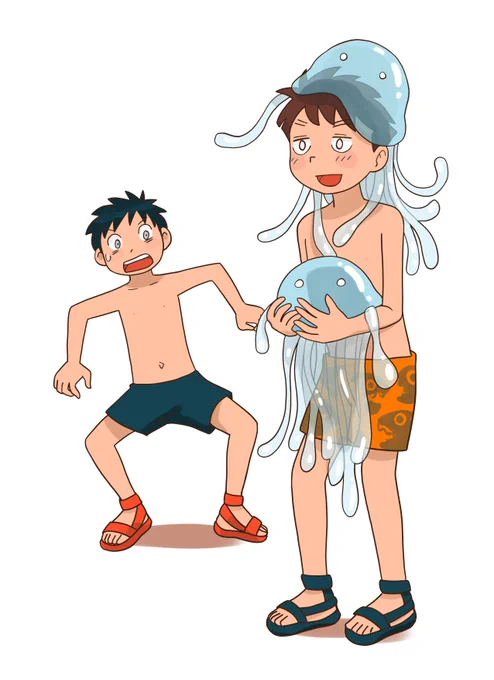 一年に一枚かいてる、お盆をすぎたらくらげがふえる 