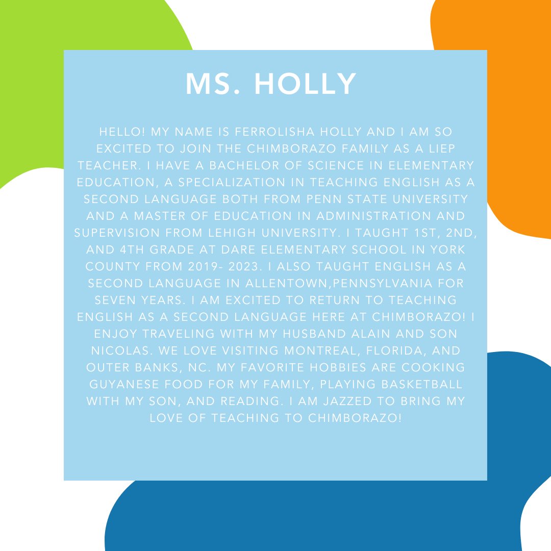 Welcome to Chimborazo, Ms. Holly! 🐾
