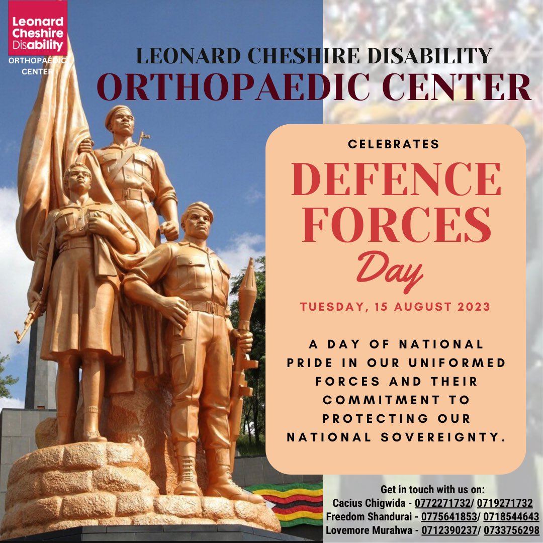 LCDZim's tweet image. This great #nation would not be what it is today if it was not for the dedicated steadfast individuals who always aim to serve and protect their country.

#DefenceForcesDay2023 #ArmedForcesDay2023 #ZimbabweDefenceForcesDay #disabilityawareness #disabilityinclusion