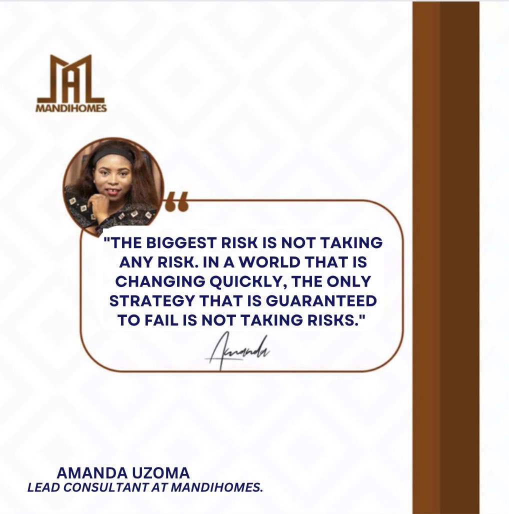 mandi_homes's tweet photo. Every Investment has a form of risk that comes with it, but if done properly, you will excel in it.

Never be afraid to take risks!!

#risk #investor #strategy #revolve #change #investor #explore #mhrealry #mandihomes https://t.co/LDn2Ys41Np