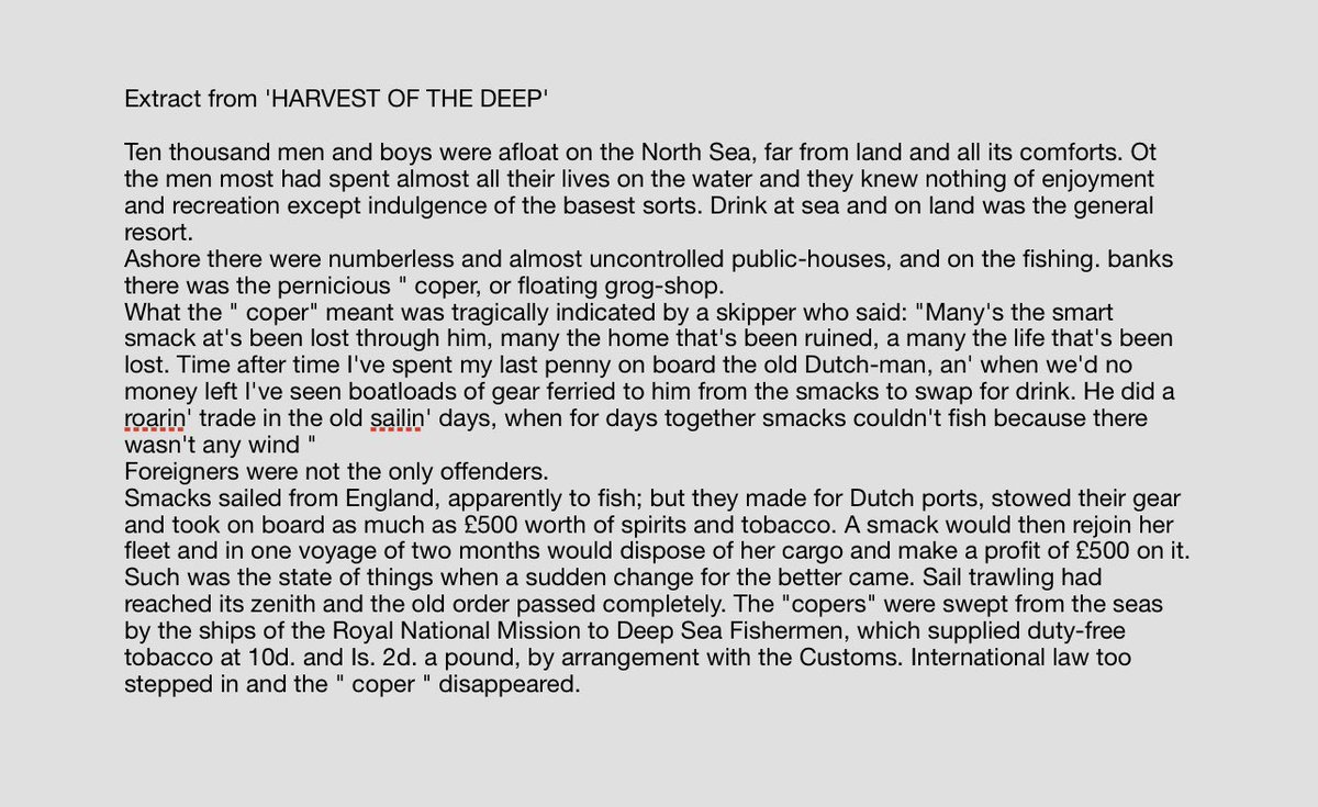melrakke's tweet photo. @TalktoBeverley @markwhogarth @tweedtotyne @YourFishingNews @Old_LowLight I don’t think your great- grandfather was unusual for the time. I was surprised to read about the floating grog shops (Shipping Wonders of the World, vol. 2) Sail to steam period was say 1890’s. https://t.co/kNuyoawjMX