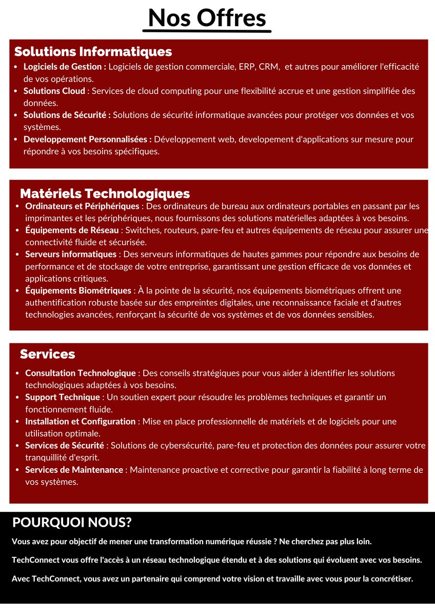 TechConnectTg's tweet image. &quot;Découvrez nous à travers notre tout dernier prospectus! 
De l&apos;innovation à la transformation, nous sommes là pour propulser votre entreprise vers de nouveaux sommets. 
🚀🔧 #TechConnect #InnovationTechnologique #Prospectus